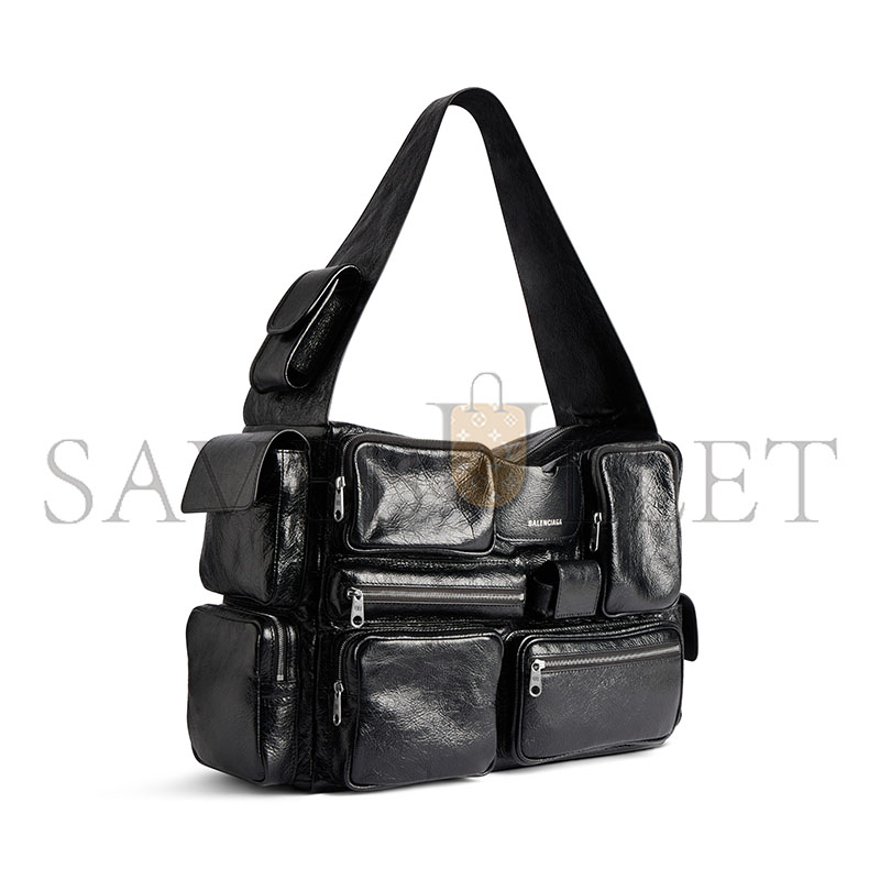 BALENCIAGA SUPERBUSY SLING BAG LARGE IN BLACK 702168210C81000 (42*29*19cm) BALENCIAGA SUPERBUSY SLING BAG LARGE IN BLACK 702168210C81000 (42*29*19cm)